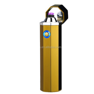 New Custom Metal Multifunction Smoke Plasma USB Electric Lighter, Rechargeable Electronic Dual Arc Pipe Cigar Lighter