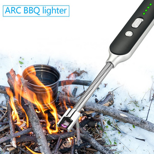 2022 Wholesale Electric Long Metal BBQ Arc Lighter Candle Windproof Usb Rechargeable Plasma Custom Logo Kitchen Electronic light