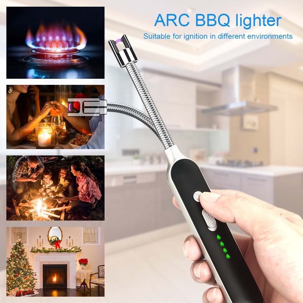 2022 Wholesale Electric Long Metal BBQ Arc Lighter Candle Windproof Usb Rechargeable Plasma Custom Logo Kitchen Electronic light