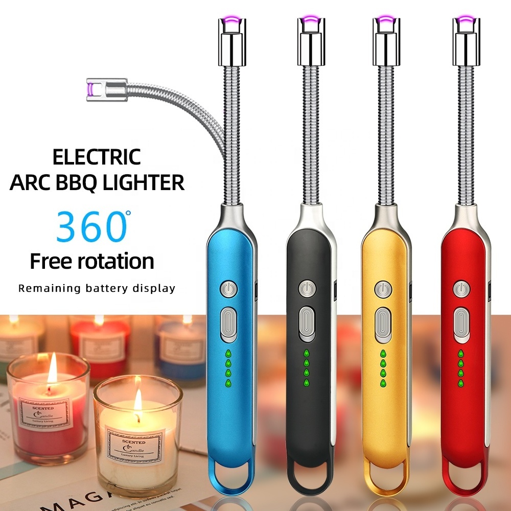 2022 Wholesale Electric Long Metal BBQ Arc Lighter Candle Windproof Usb Rechargeable Plasma Custom Logo Kitchen Electronic light