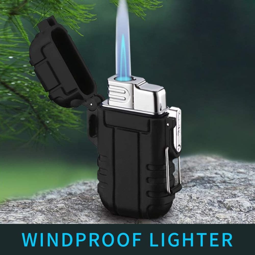 Waterproof Windproof Refillable Butane Gas Flame Torch Lighters For Outdoor Camping Grill BBQ Fireworks