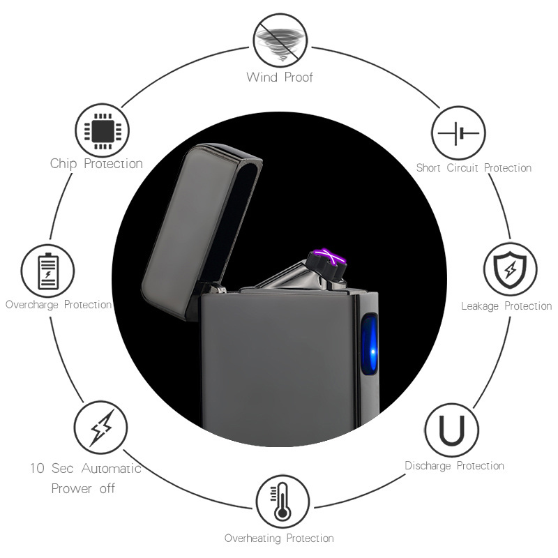 Rechargeable Flameless Plasma Beam Lighter Electric Windproof Tesla Lighter No Butane For BBQ, Candle, Fireplace