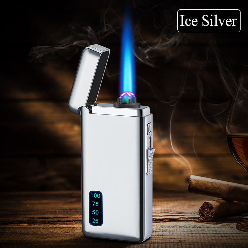 Windproof Versatile Turbo Jet Torch Lighter USB Rechargeable Plasma Dual Arc Electric Lighter Flame Adjustable Butane