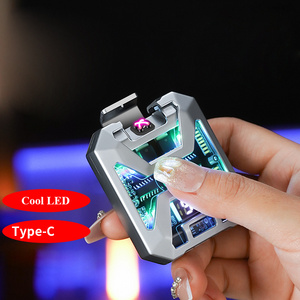 FR-817 Custom Logo Smoking Pipe Lighter Flameless USB Type C Rechargeable Electronic Cool Fireplace Candle Lighters