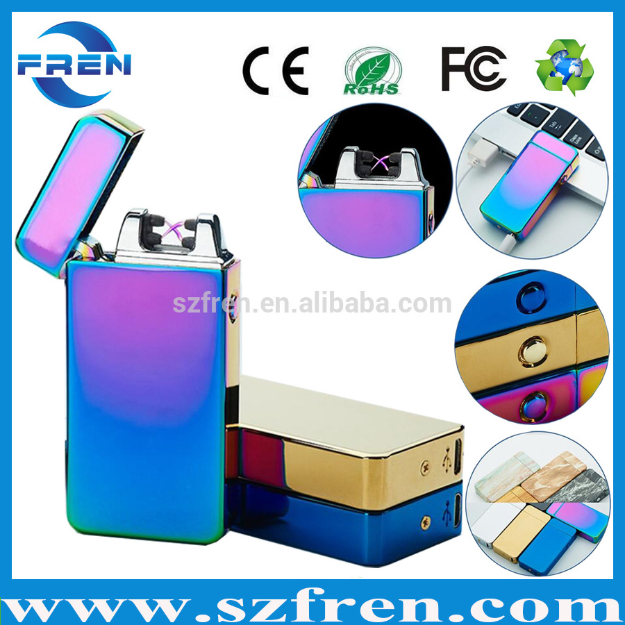 FREN High tech electric plasma lighter usb charged double X arc pulse lighterS windproof rechargeable lighterS