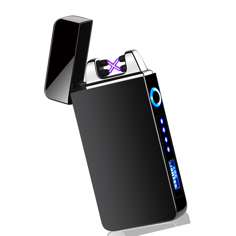 FR-615 Custom Smoking black metal lighter  Rechargeable USB  Electronic Metal Lighter