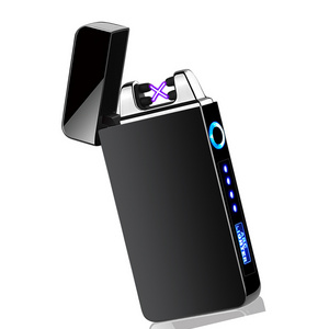 FR-615 Custom Smoking black metal lighter  Rechargeable USB  Electronic Metal Lighter