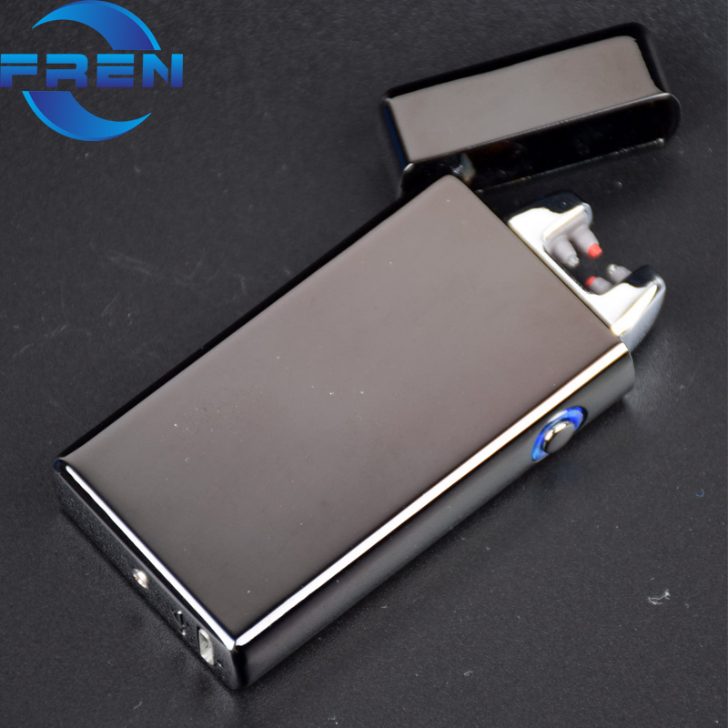 FR-609 The latest Windproof lighters creative metal USB charging electric double arc smoking lighter