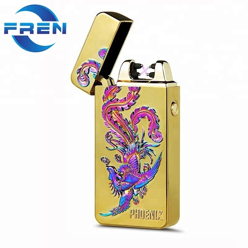 FR-603 Malaysia wholesale slim rechargeable electronic lighter,double arc lighter plasma dragon tiger lighter