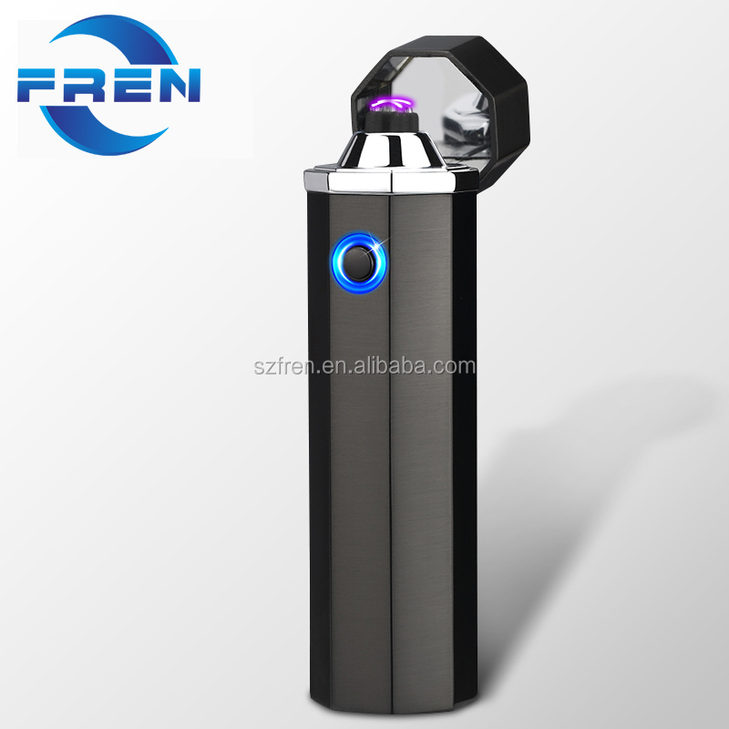 New Custom Metal Multifunction Smoke Plasma USB Electric Lighter, Rechargeable Electronic Dual Arc Pipe Cigar Lighter