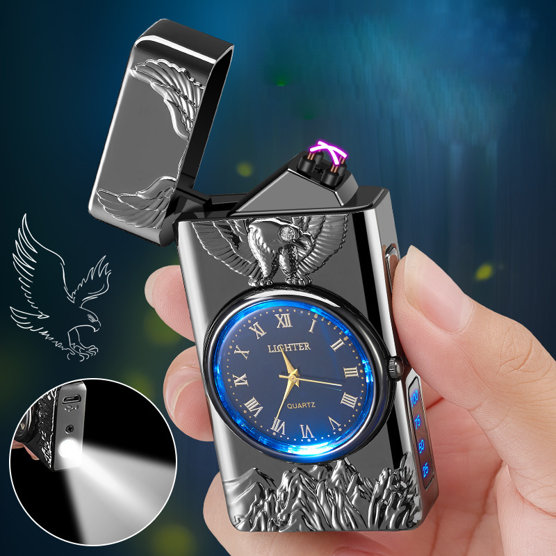 2021 Hot Waterproof Lighter Portable Double Arc X Plasma Outdoor Electric Lighter With Led Flashlight