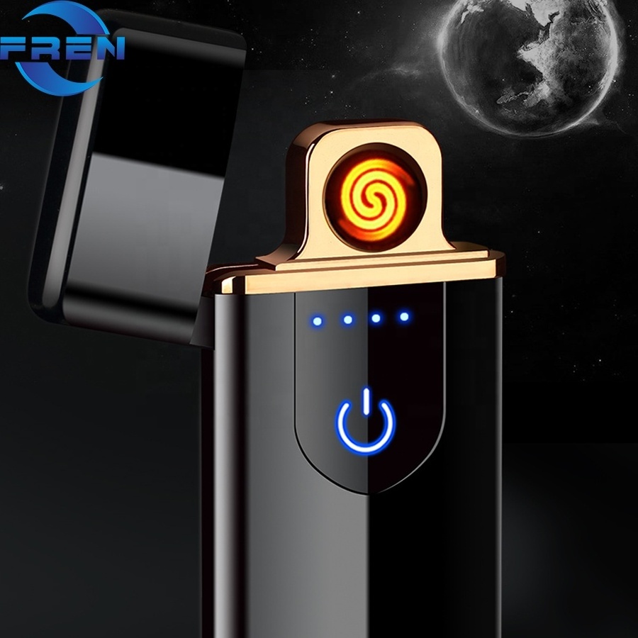 Electric USB Mini Lighter Electric Rechargeable Flameless Windproof Slim  Portable Double Side Coil Lighters