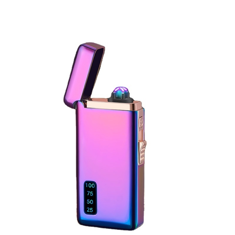 Dual Arc Electric Lighter Jet Flame Torch Refillable Butane Lighter 2 in 1 Windproof Plasma Portable USB Rechargeable with LED