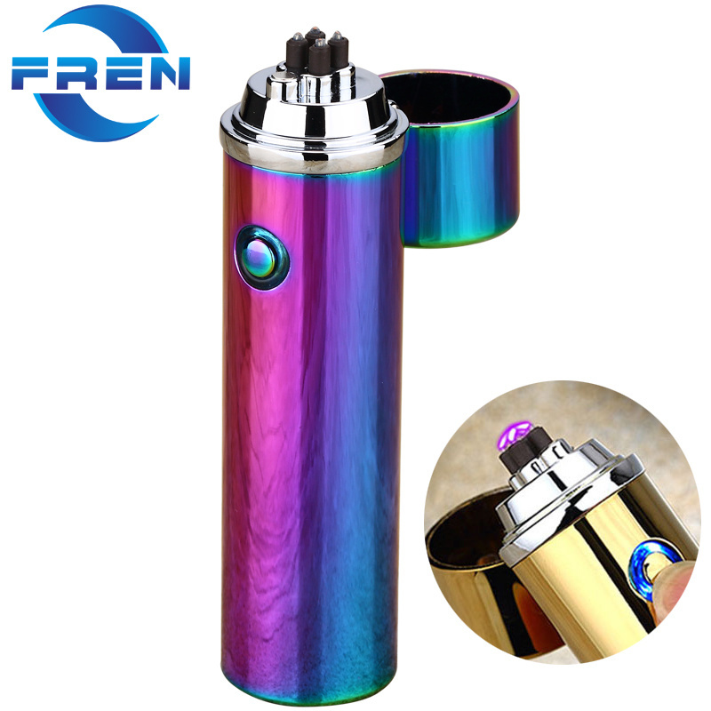 FR-P01 Electric USB Double Arc Lighter Electronic Flameless Smoking Lighter For Pipe and BBQ Best Business Gift