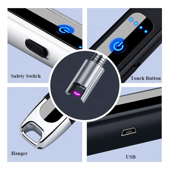 Finger Touch Sensor BBQ Lighter Long Handle USB Lighter Free Sample