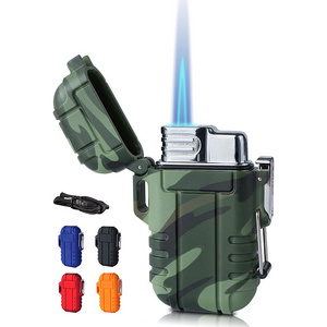 Waterproof Windproof Refillable Butane Gas Flame Torch Lighters For Outdoor Camping Grill BBQ Fireworks