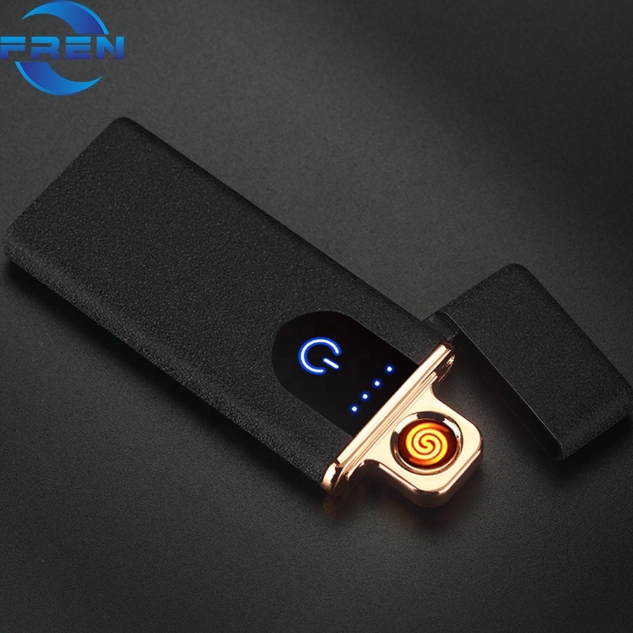 Electric USB Mini Lighter Electric Rechargeable Flameless Windproof Slim  Portable Double Side Coil Lighters