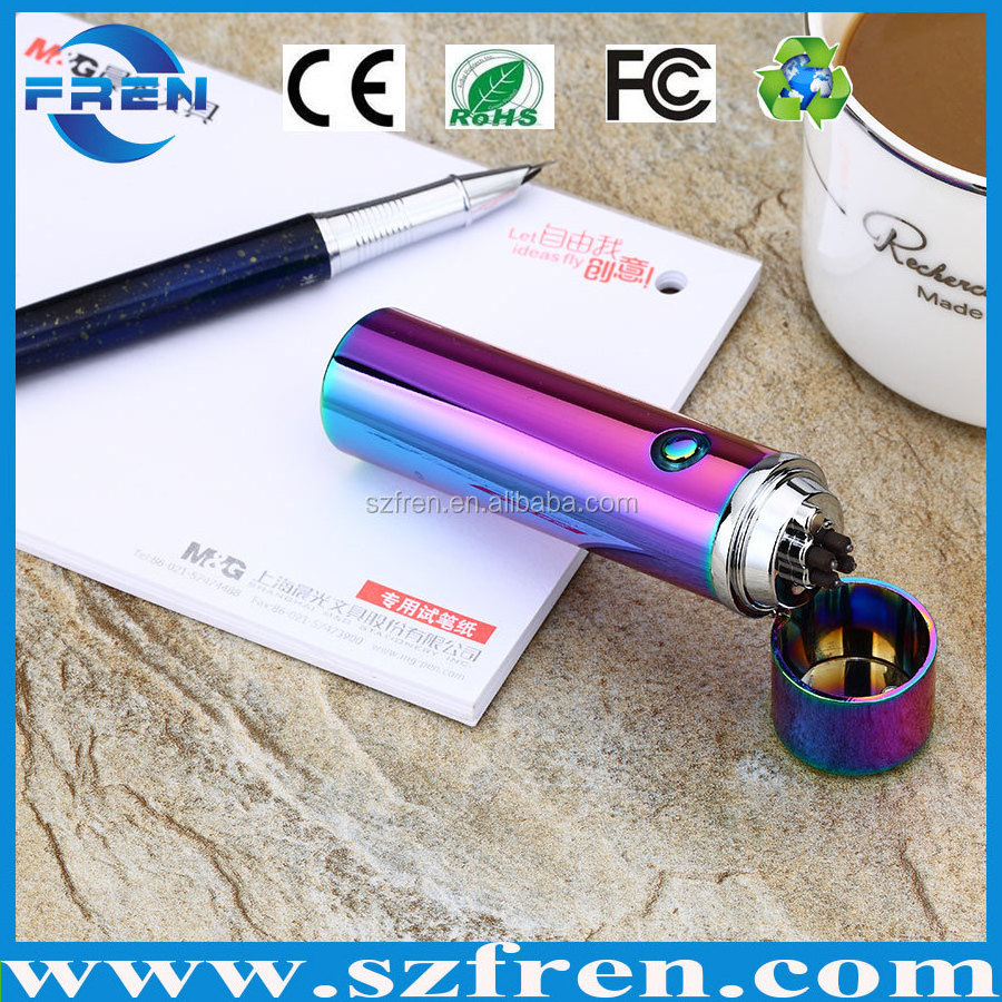 High end shenzhen cigar and pipe usb lighter rechargeable electric double arc lighters with LED light