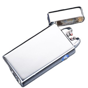 FR-609 The latest Windproof lighters creative metal USB charging electric double arc smoking lighter