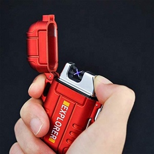 Plasma Waterproof Windproof Flameless Lighters Dual Arc USB Electric Lighters Rechargeable for Outdoor Camping BBQ Hiking