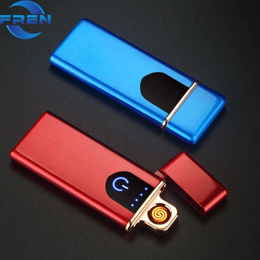 Electric USB Mini Lighter Electric Rechargeable Flameless Windproof Slim  Portable Double Side Coil Lighters