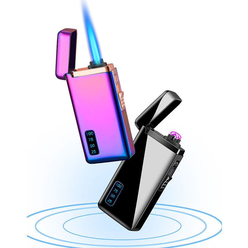 Dual Arc Lighter Jet Flame Torch USB Lighter 2 in1 Rechargeable Windproof Flameless Good for  Candle