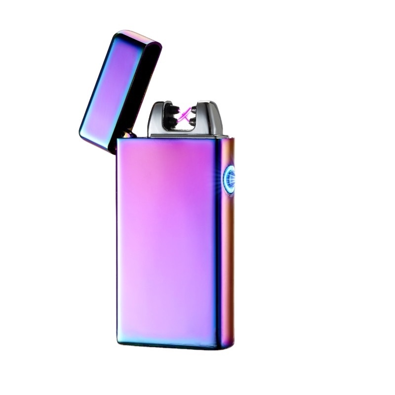 Electric Rechargeable Double Arc Plasma Cigarette Candle Cigar Lighter Metal Windproof Smoking Pipe Lighter Custom LOGO