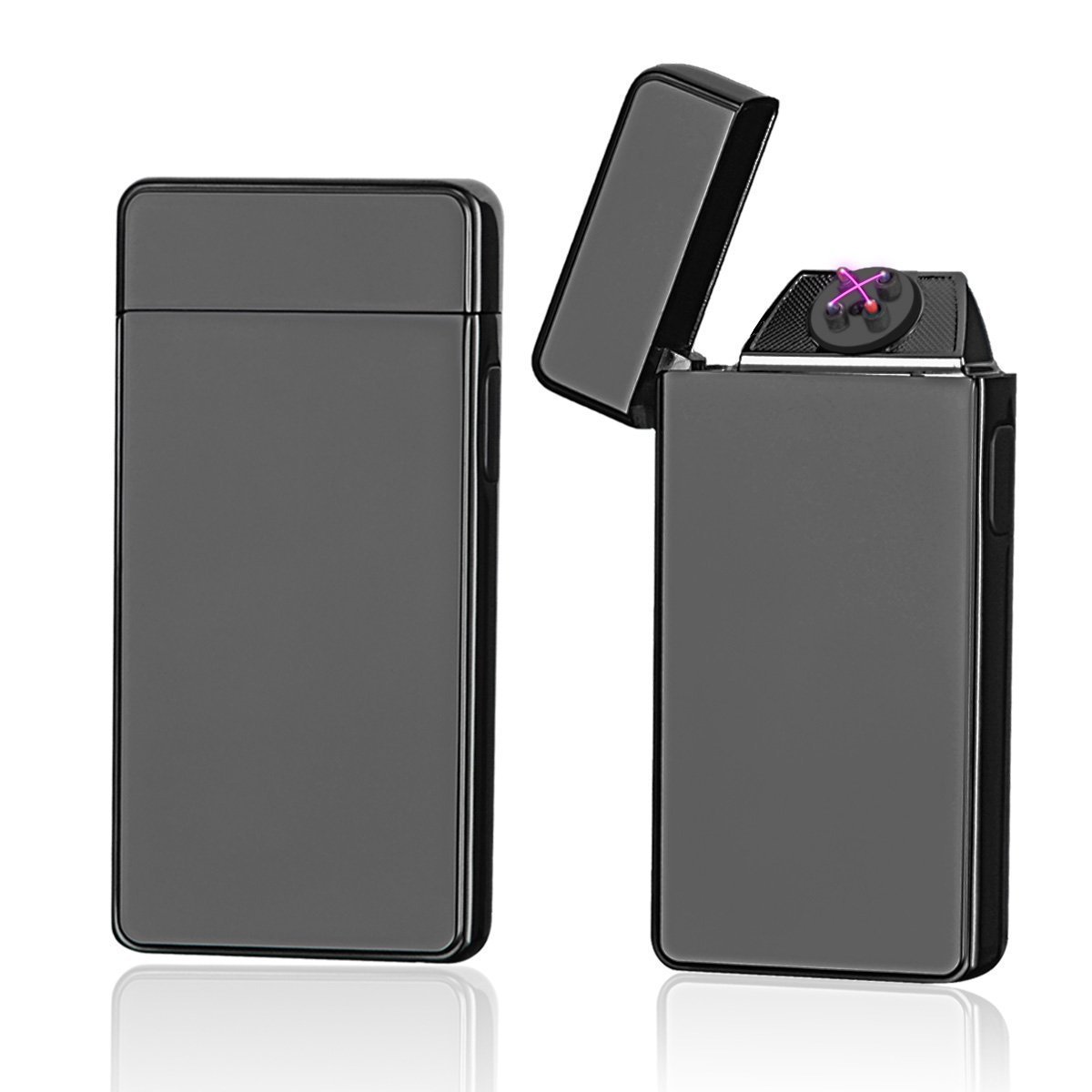 Fashion Rechargeable Double Arc Plasma Cigarette Lighter Metal Pipe Smoking Lighter