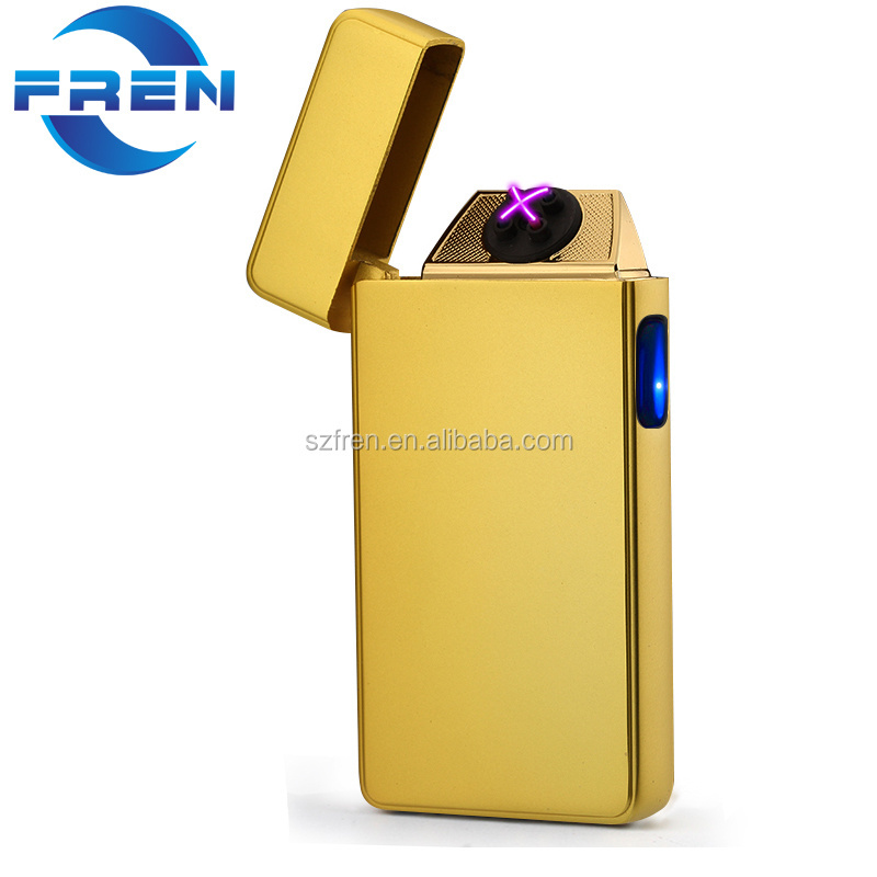 USB Rechargeable Plasma Lighter Flameless Butane Free Windproof Pulse Dual Arc Electric  Lighter Gold Dragon