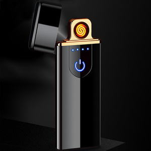 Environmental electronic lighter USB charging lighter metal thin windproof lighters wholesale pulse arc