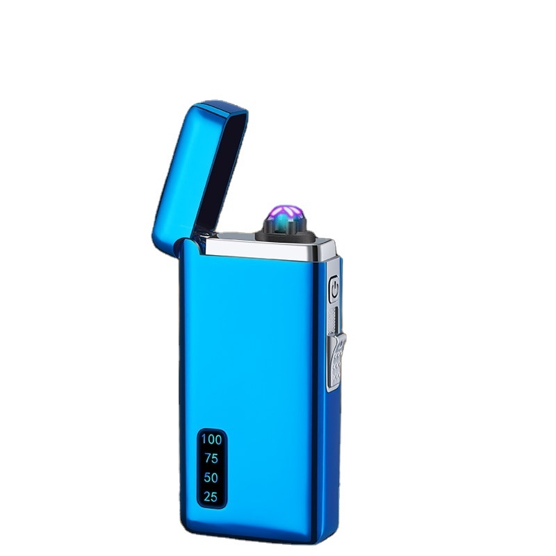 Dual Arc Electric Lighter Jet Flame Torch Refillable Butane Lighter 2 in 1 Windproof Plasma Portable USB Rechargeable with LED