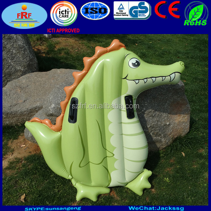 Cartoon Animal Shaped Inflatable Crocodile Pattern Pool Float Swim Raft Beach Mattress