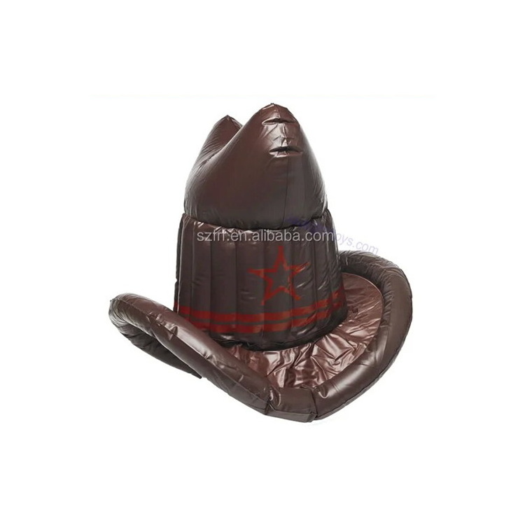 Party Promotion Gifts 20Inch Brown Adult PVC Inflatable Cowboy Hat