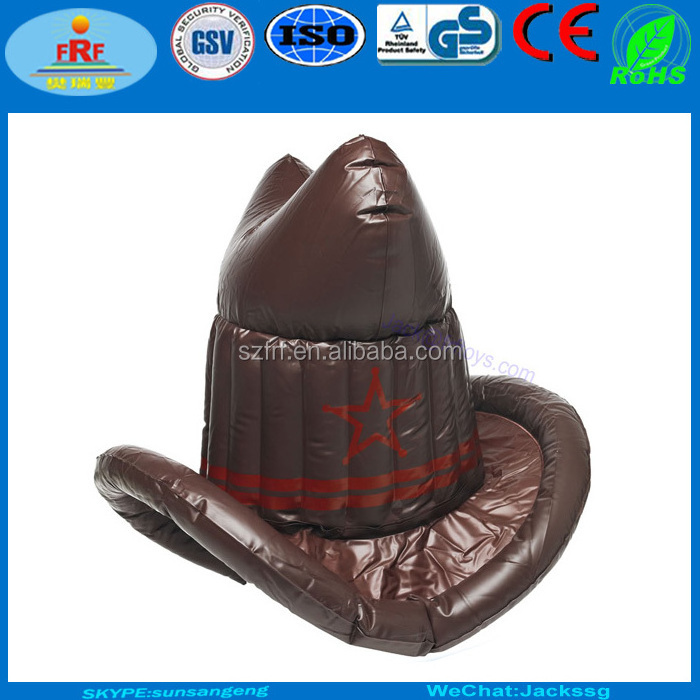 Party Promotion Gifts 20Inch Brown Adult PVC Inflatable Cowboy Hat