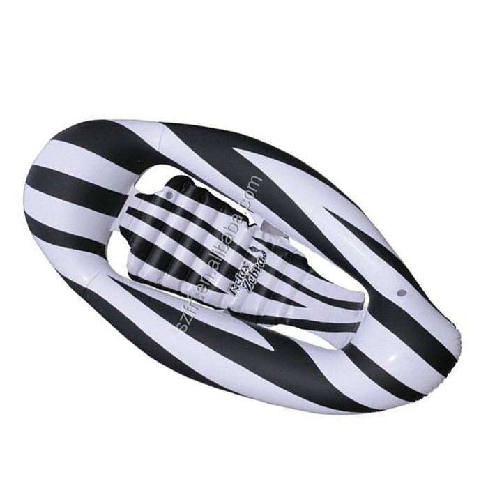 Summer Pool Fun Inflatable Zebra Pattern Water Pool Float Chair Lounge Hammock