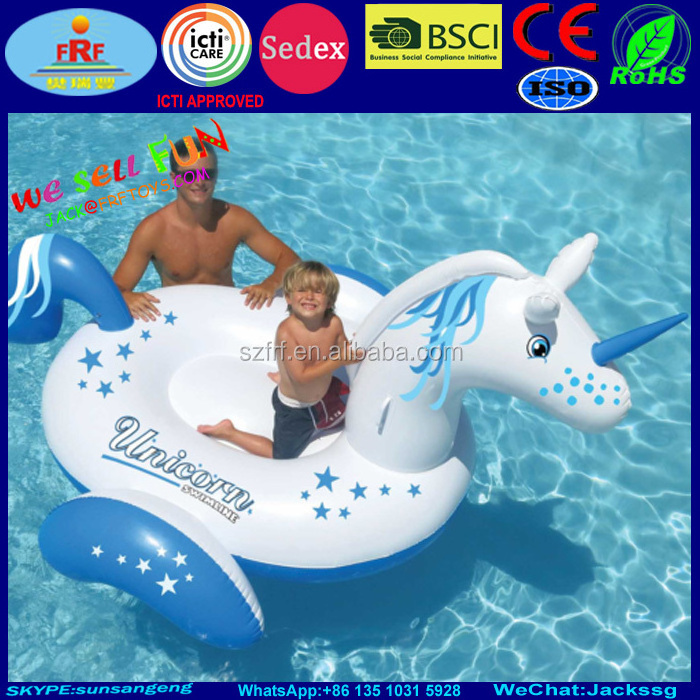 Summer Pool Party Fun Giant Inflatable Magical Unicorn Pool Float Raft Ride On Island