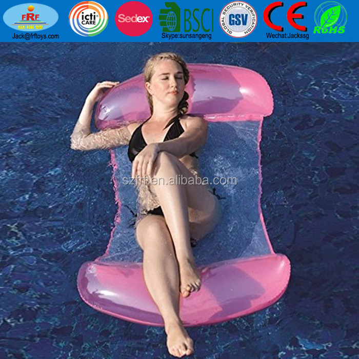 Summer Pool Party Swim Fun Vinyl Inflatable Mesh Pool Lounger Pool Float Hammock