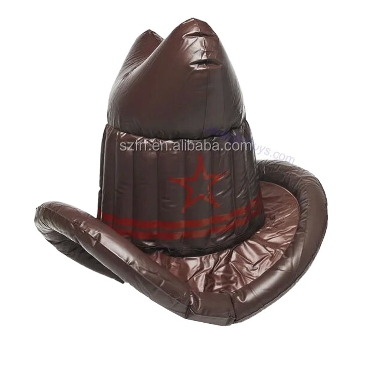 Party Promotion Gifts 20Inch Brown Adult PVC Inflatable Cowboy Hat