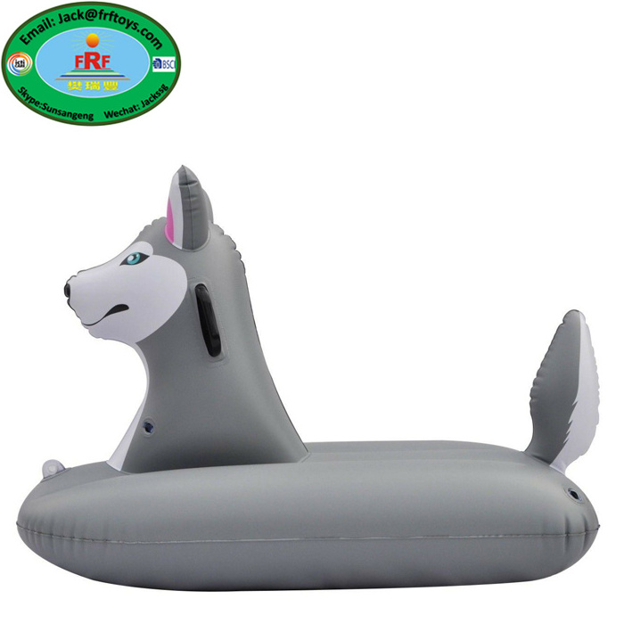 Outdoor Winter Sports Fun Heavy Duty PVC Inflatable Wolf Snow Sled Sleigh For Kids