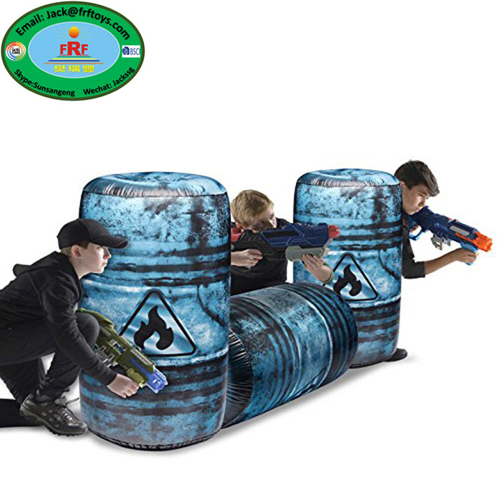 Kids Play Games Inflatable Oil Barrel Battle Paintball Bunker