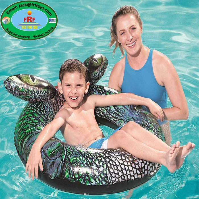 Summer Pool water fun Kids PVC Inflatable Crocodile Pool Float Swimming Ring Tube