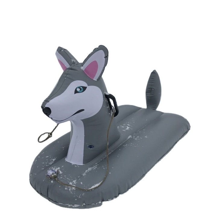 Outdoor Winter Sports Fun Heavy Duty PVC Inflatable Wolf Snow Sled Sleigh For Kids