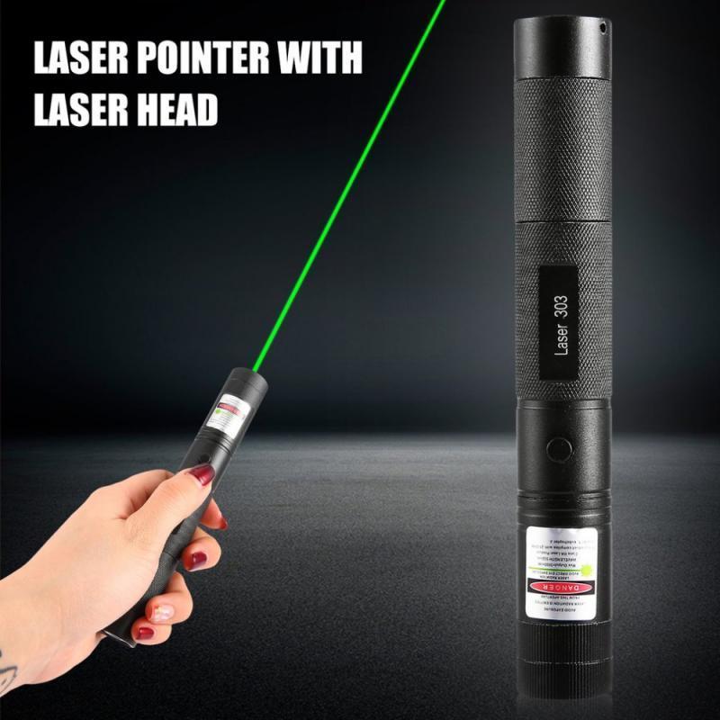 Powerful Laser Pen Green Laser Pointer Light hard anodizing black Pointer Pen 303 Adjustable Focus 532nm For Climbing