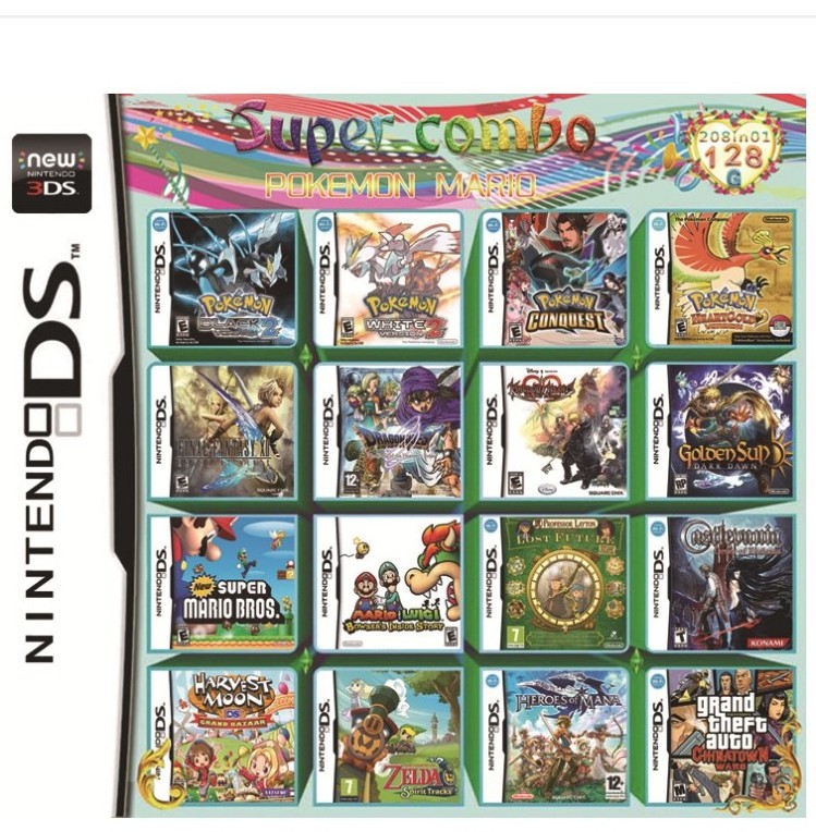 English Version 3DS NDS game card 510 in 1 520-in-1 208-in-1 482-in-1 With box