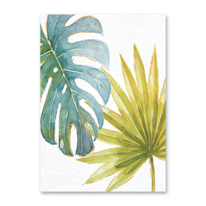 Watercolor Plant Green Leaves Canvas Painting Art Print Poster Picture Wall Modern Minimalist Bedroom Living Room Decoration