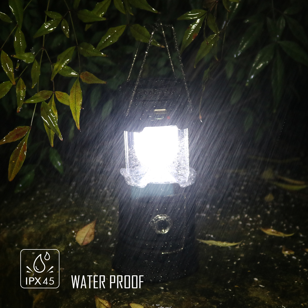 Solar LED Camping Lantern Rechargeable Portable Camp Tent Lamp Light Folding Emergency Lights for Hiking Travel Family