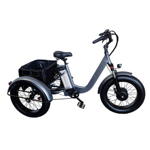 MiLG etrike 48v500w electric tricycle fat tyre 20 inch electric tricycle for seniors With Pedals