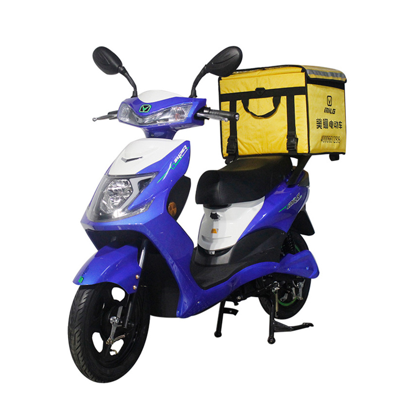 white siberia mini electric moped 120km scooter with hotcold delivery box