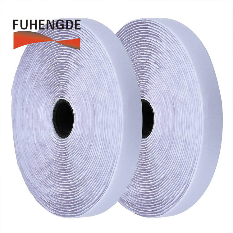 Wholesale Self Adhesive 100%Nylon Hook and Loop Tape  Fastening Magic Tape Custom Size Sticky Glue Back Tape Fabric