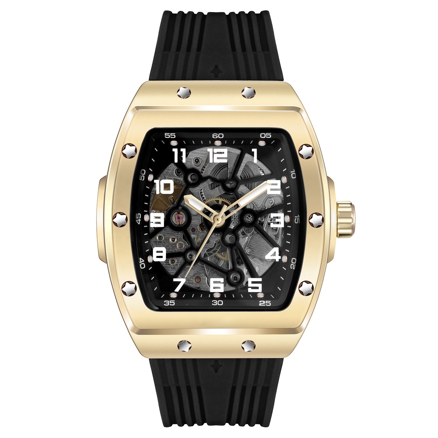 Luxury Men Wristwatch Waterproof 5 BAR 316L Stainless Steel Skeleton Design Automatic Mechanical Watches